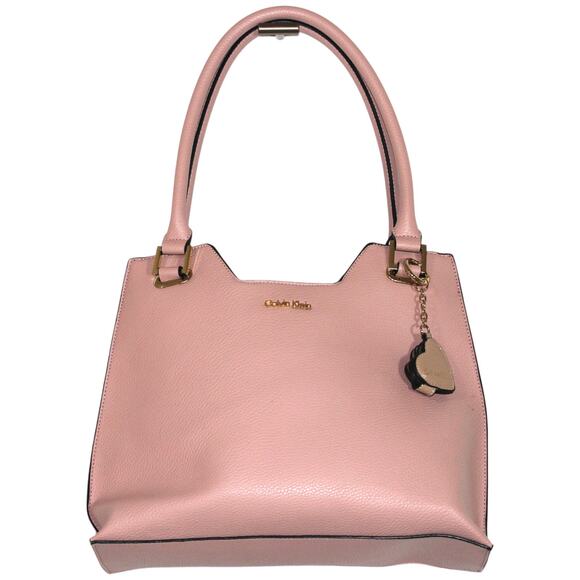 Calvin Klein Pink Leather Tote Bag with Key Chain - Picture 1 of 5